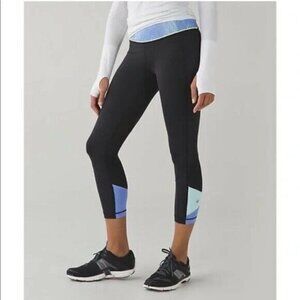 Lululemon Pace Rival Crop Wind Chill White Lullaby Cropped Leggings Size 2‎